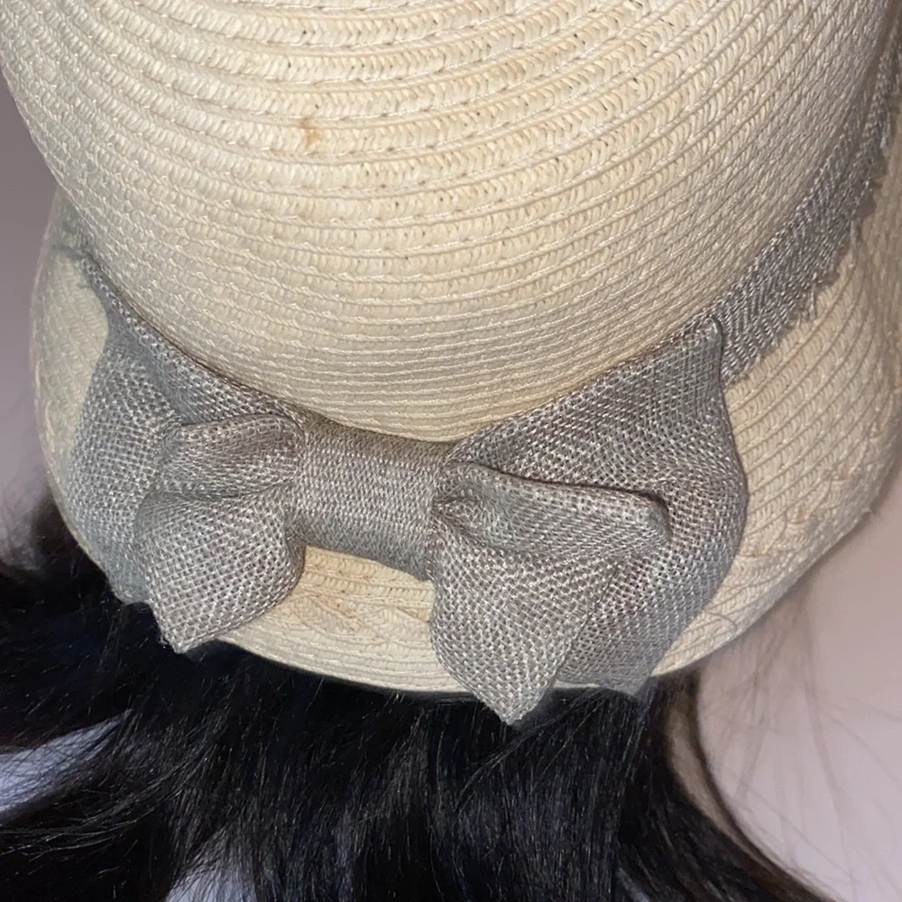 Sun N Sand Women’s Straw Bucket Hat with Wide Ribbon and Bow in Back Size OS
